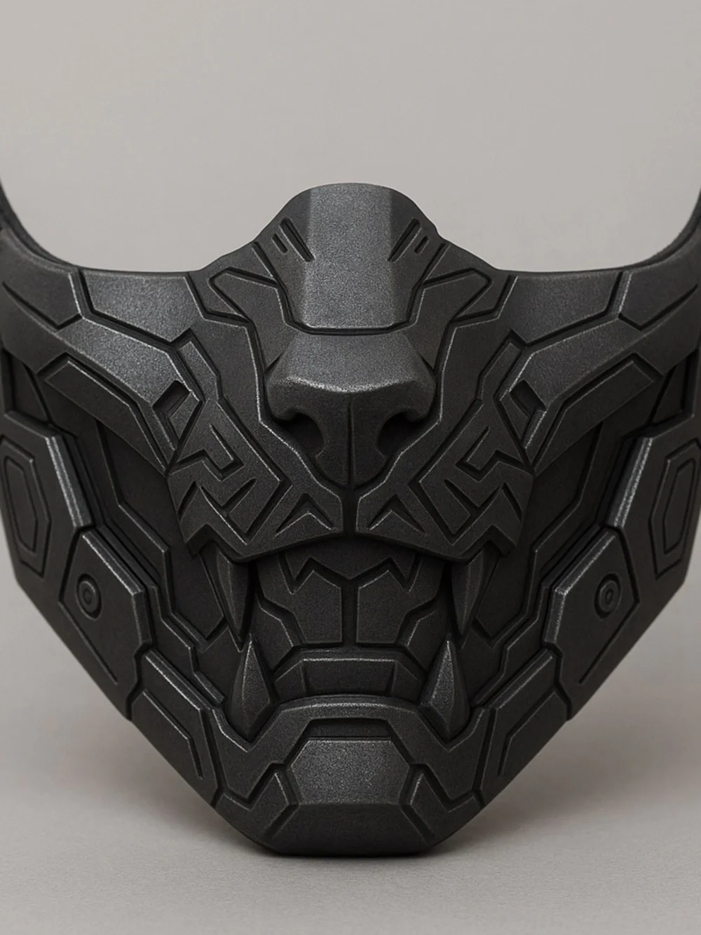 Men's Sculpted Black Geometric Face Mask